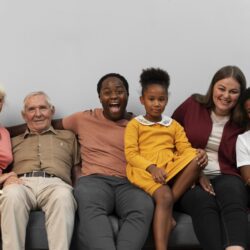 Image for beautiful happy family posing together thanksgiving day